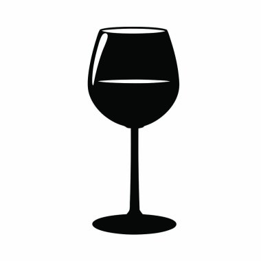 şarap cam ikonu vektör illüstrasyon grafik tasarımı