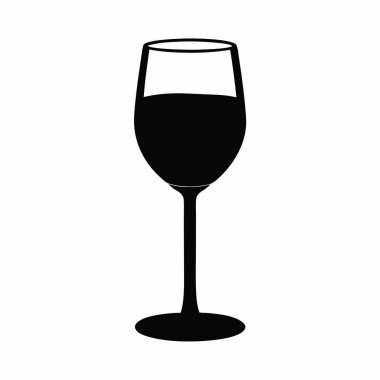 şarap camı silueti izole edilmiş simge
