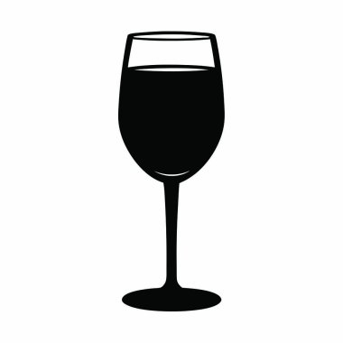 Şarap ikonu vektör illüstrasyon grafik tasarımlı cam bardak