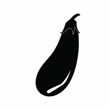 Beyaz arkaplanda patlıcan ikonu çizimi. patlıcan