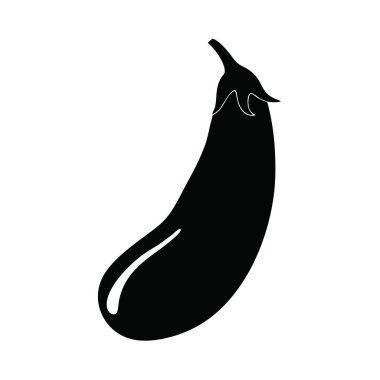 Patlıcan ikonu. Düz dizayn. vektör illüstrasyonu.