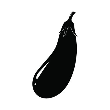 siyah patlıcan simgesi, basit biçim