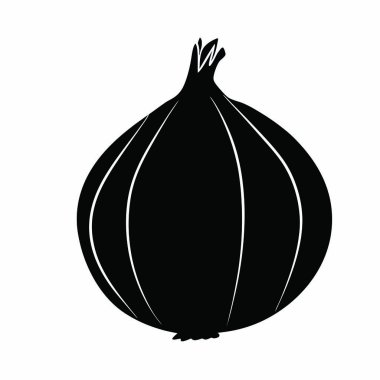 İzole edilmiş yiyecek ve sebze ikonu. Gıda seti ve ağ için siyah stok sembolü.