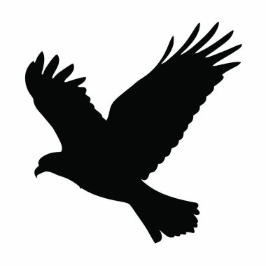 siyah kuş silueti vektör çizimi