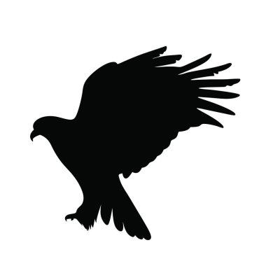 siyah kartal simgesi, düz stil
