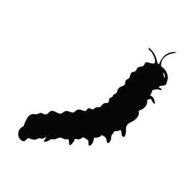 izole edilmiş siyah ve beyaz tırtıl vektör çizimi