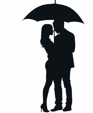 Çift şemsiyesi altında