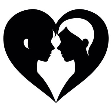 kalp ile çift siluet