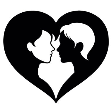 Aşık çiftler silueti