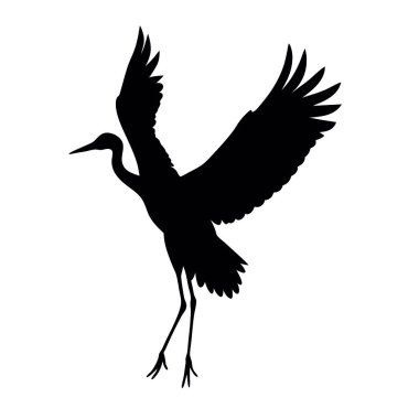 Kara balıkçıl silueti