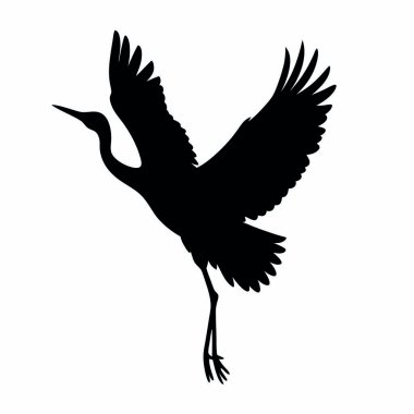 Vinç silueti, vektör, illüstrasyon