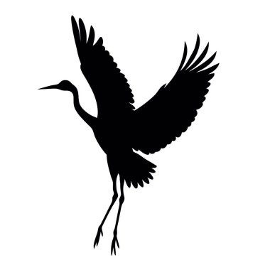 Beyaz arkaplanda kuş siluetinin vektör çizimi