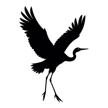 Siyah bir kuş silueti.