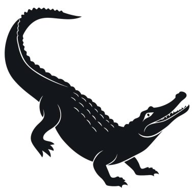 Timsah ikonu. Ağ için timsah vektör simgesinin basit çizimi