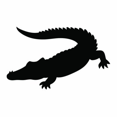 Timsah ikonu. Ağ için timsah vektör simgesinin basit çizimi