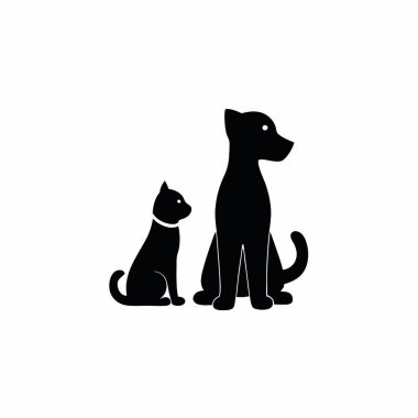 köpek logosu vektör çizim şablonu -