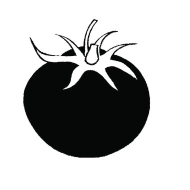 bir meyvenin siyah ve beyaz vektör çizimi