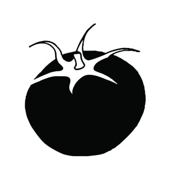 Domates ikonu, vektör illüstrasyonu