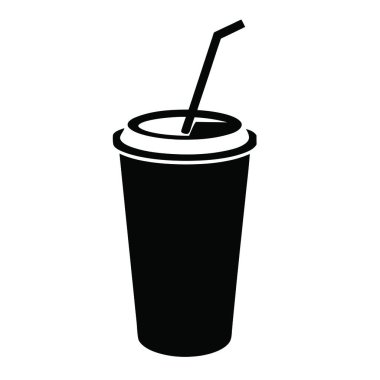 Plastik bardak soda ikonu, basit stil.