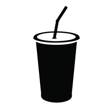 Plastik bardak içecek vektör çizimi tasarımı