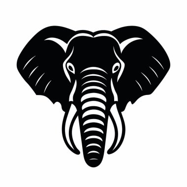 fil başlı siluet vektörü