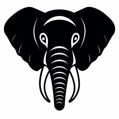 Siyah fil, vektör illüstrasyonu.