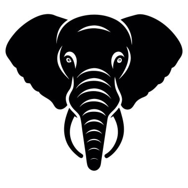 Büyük bir gülümsemesi olan siyah bir filin vektör çizimi.