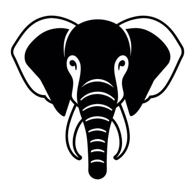 Beyaz arkaplanda fil simgesi