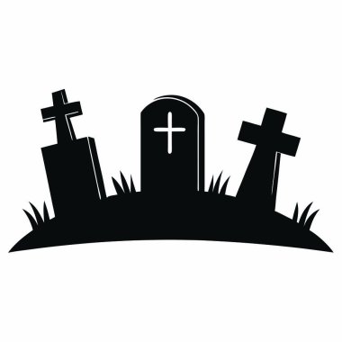 mezarlık ve haç simgesi
