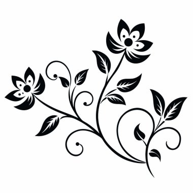 Dekoratif süs tasarımı, çiçek süsü çizimi