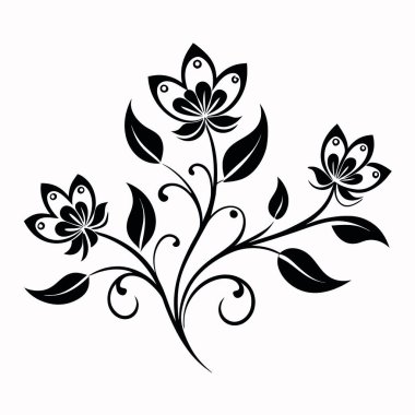 soyut çiçek tasarımı, vektör illüstrasyonu