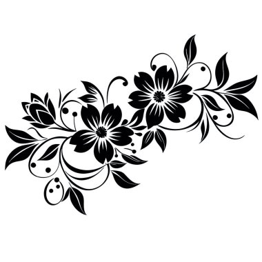 çiçek ve yapraklar dekorasyon simgesi