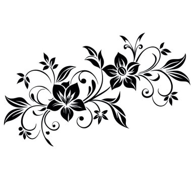 Davetiye, kart ve afiş için güzel çiçek süslerinin vektör illüstrasyonuName.