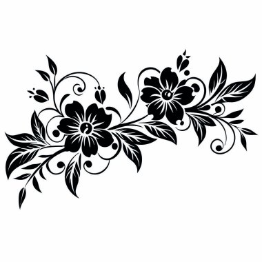 Yapraklı çiçek deseni