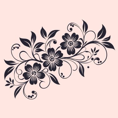Vektör çiçek süsü. Tasarım için klasik biçim.