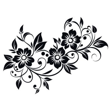 Davetiye için çiçek süsü vektör illüstrasyonu