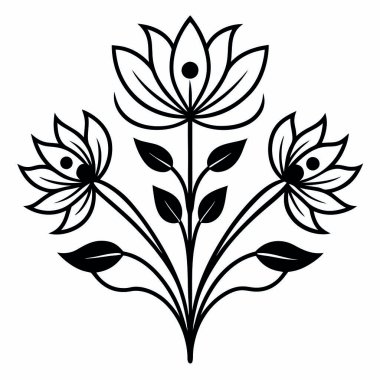Nilüfer çiçeği, vektör çizimi