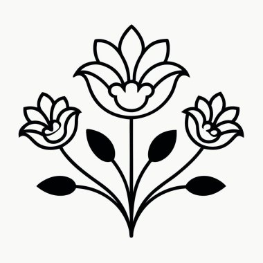 güzel çiçekler dekoratif simge vektör çizim tasarım