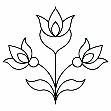 Çiçek dekorasyon ikonu. Beyaz arkaplanda izole edilmiş web tasarımı için çiçek vektör simgesi