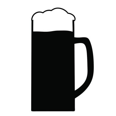 Bira bardağı ikonu. Web için bira vektör simgesinin basit çizimi