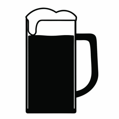Bir bardak bira simgesi. Basit örnek bira vektör simgesi web cam