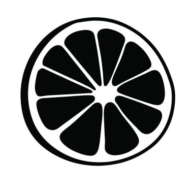 Yarım dilim simge. Web için yarı vektör ikonunun özet çizimi