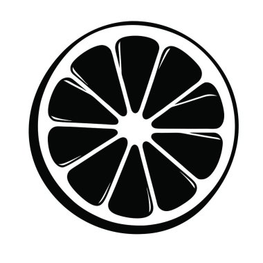 limon dilimi simgesi, basit siyah biçim