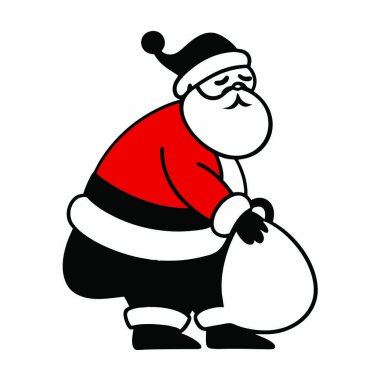 Çuval vektör illüstrasyon tasarımlı Noel Baba