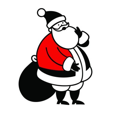 Noel Baba 'nın noel şapkası. vektör illüstrasyonu.