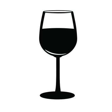 Bir kadeh şarap ikonu, sade stil.