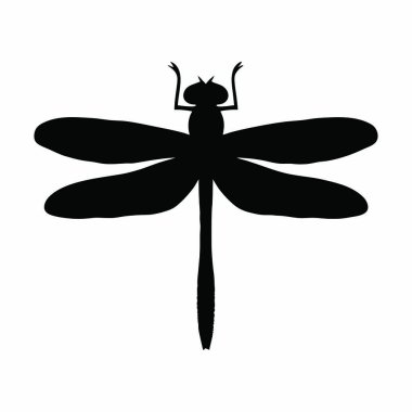 Yusufçuk simgesi, basit siyah vektör tasarımı