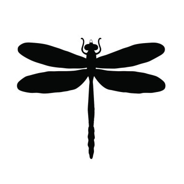 Yusufçuk vektör simgesi, siyah siluet çizimi