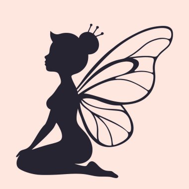 Lotus pozunda oturan siluet kadın. vektör illüstrasyonu