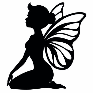 Kelebekli kadın silueti